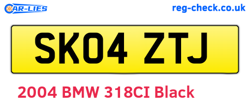 SK04ZTJ are the vehicle registration plates.
