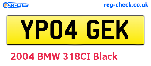 YP04GEK are the vehicle registration plates.