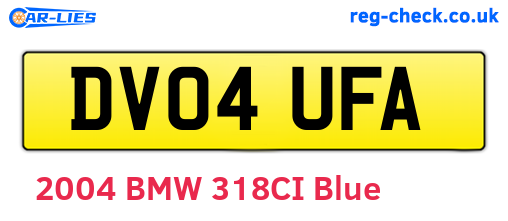 DV04UFA are the vehicle registration plates.