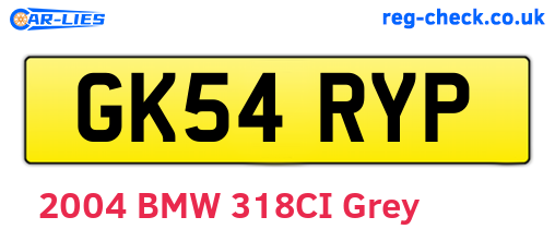 GK54RYP are the vehicle registration plates.