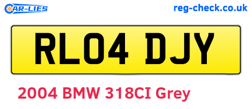 RL04DJY are the vehicle registration plates.