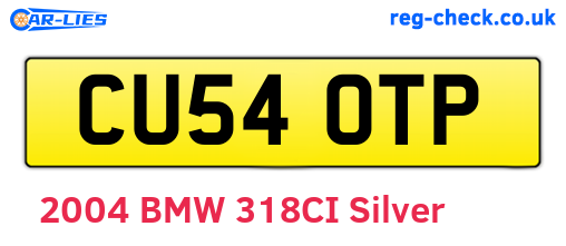 CU54OTP are the vehicle registration plates.