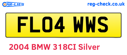FL04WWS are the vehicle registration plates.