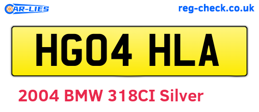 HG04HLA are the vehicle registration plates.