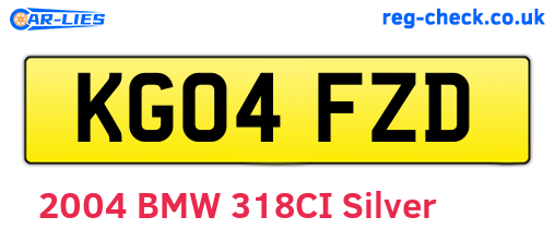 KG04FZD are the vehicle registration plates.