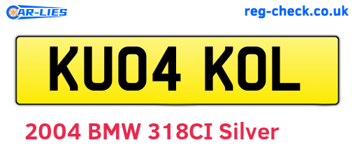 KU04KOL are the vehicle registration plates.