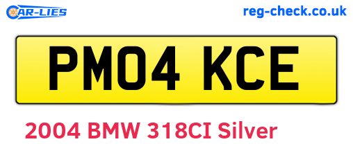 PM04KCE are the vehicle registration plates.
