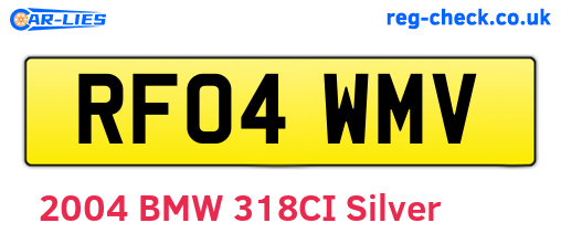 RF04WMV are the vehicle registration plates.