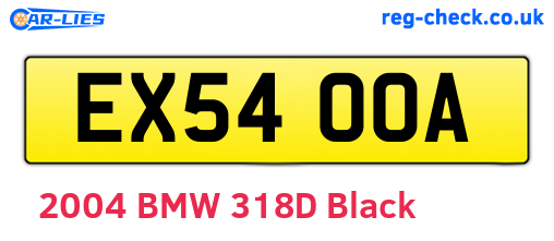 EX54OOA are the vehicle registration plates.