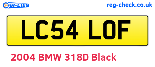 LC54LOF are the vehicle registration plates.