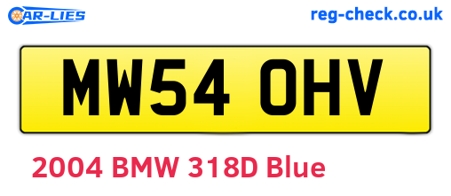 MW54OHV are the vehicle registration plates.