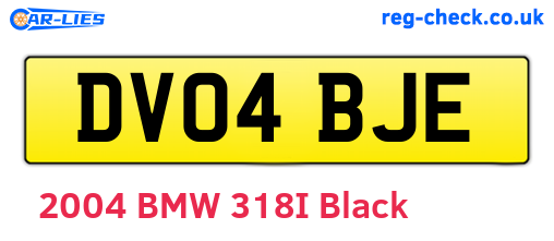 DV04BJE are the vehicle registration plates.