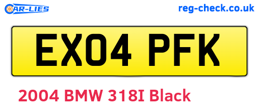 EX04PFK are the vehicle registration plates.