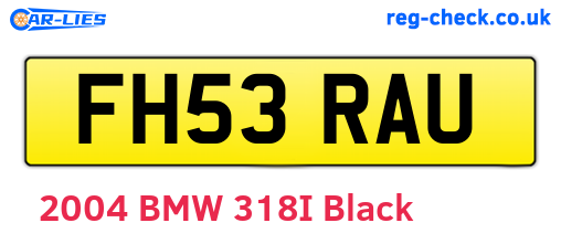 FH53RAU are the vehicle registration plates.