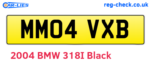MM04VXB are the vehicle registration plates.