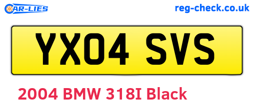YX04SVS are the vehicle registration plates.