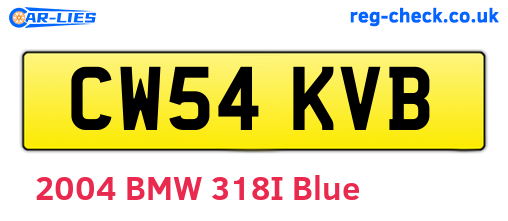 CW54KVB are the vehicle registration plates.