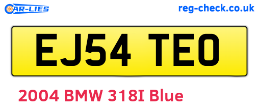 EJ54TEO are the vehicle registration plates.