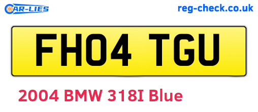FH04TGU are the vehicle registration plates.