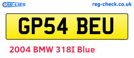 GP54BEU are the vehicle registration plates.