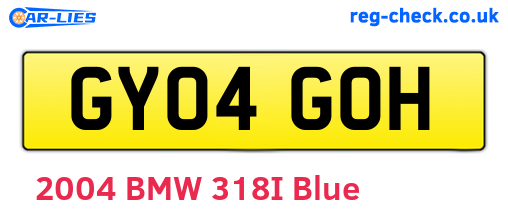 GY04GOH are the vehicle registration plates.