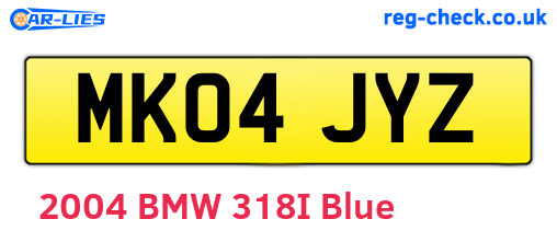 MK04JYZ are the vehicle registration plates.