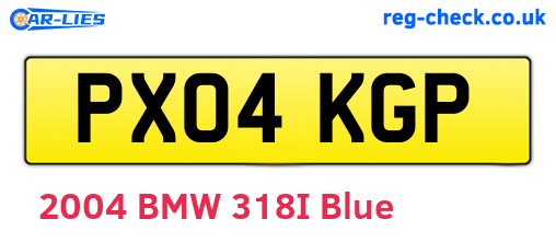 PX04KGP are the vehicle registration plates.