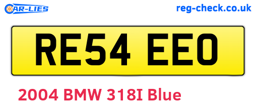 RE54EEO are the vehicle registration plates.