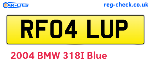RF04LUP are the vehicle registration plates.