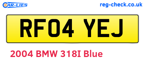 RF04YEJ are the vehicle registration plates.