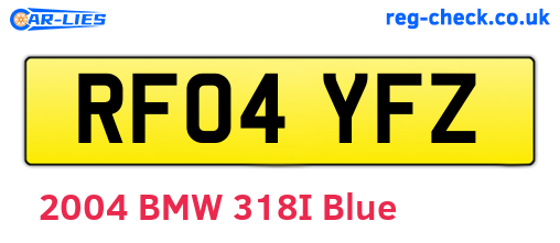RF04YFZ are the vehicle registration plates.