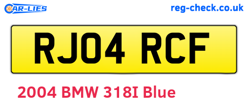 RJ04RCF are the vehicle registration plates.
