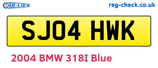 SJ04HWK are the vehicle registration plates.