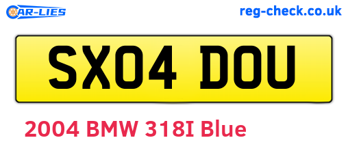 SX04DOU are the vehicle registration plates.