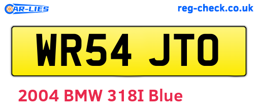 WR54JTO are the vehicle registration plates.