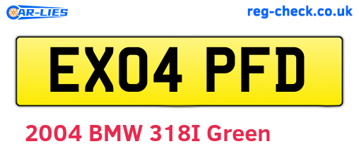 EX04PFD are the vehicle registration plates.