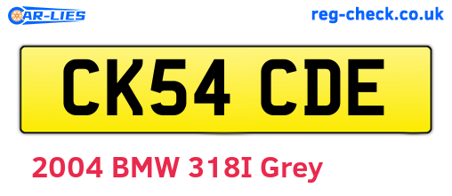 CK54CDE are the vehicle registration plates.
