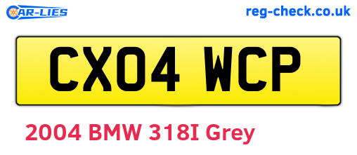 CX04WCP are the vehicle registration plates.
