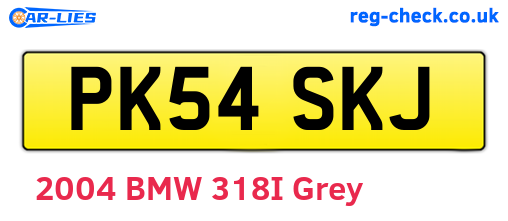 PK54SKJ are the vehicle registration plates.