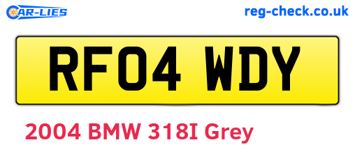 RF04WDY are the vehicle registration plates.