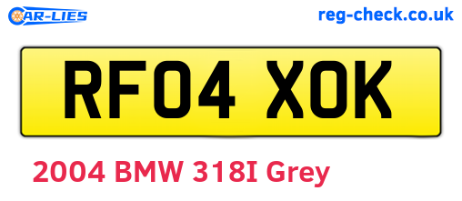 RF04XOK are the vehicle registration plates.