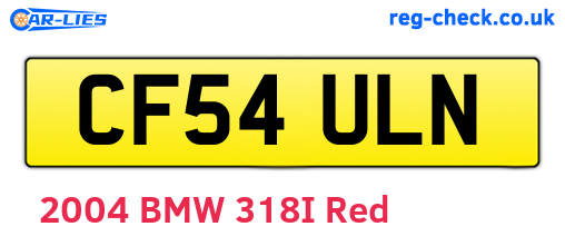 CF54ULN are the vehicle registration plates.