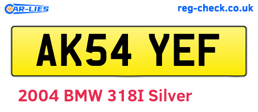 AK54YEF are the vehicle registration plates.