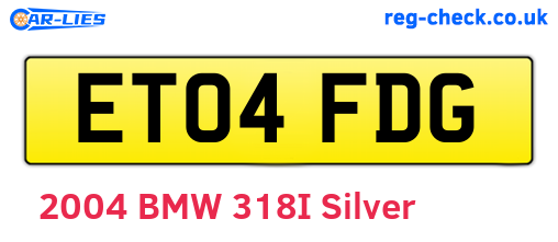 ET04FDG are the vehicle registration plates.