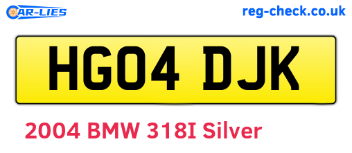 HG04DJK are the vehicle registration plates.