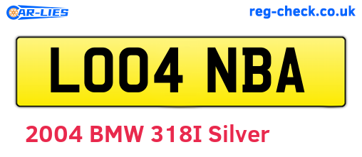 LO04NBA are the vehicle registration plates.
