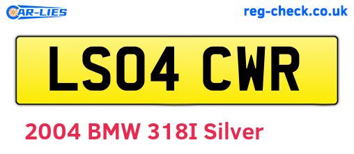 LS04CWR are the vehicle registration plates.