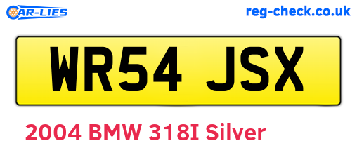 WR54JSX are the vehicle registration plates.