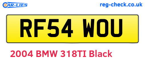 RF54WOU are the vehicle registration plates.