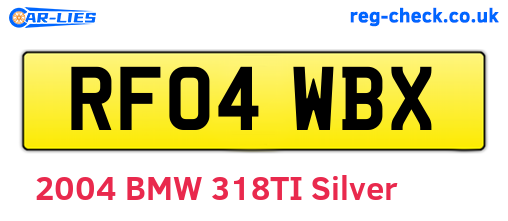 RF04WBX are the vehicle registration plates.